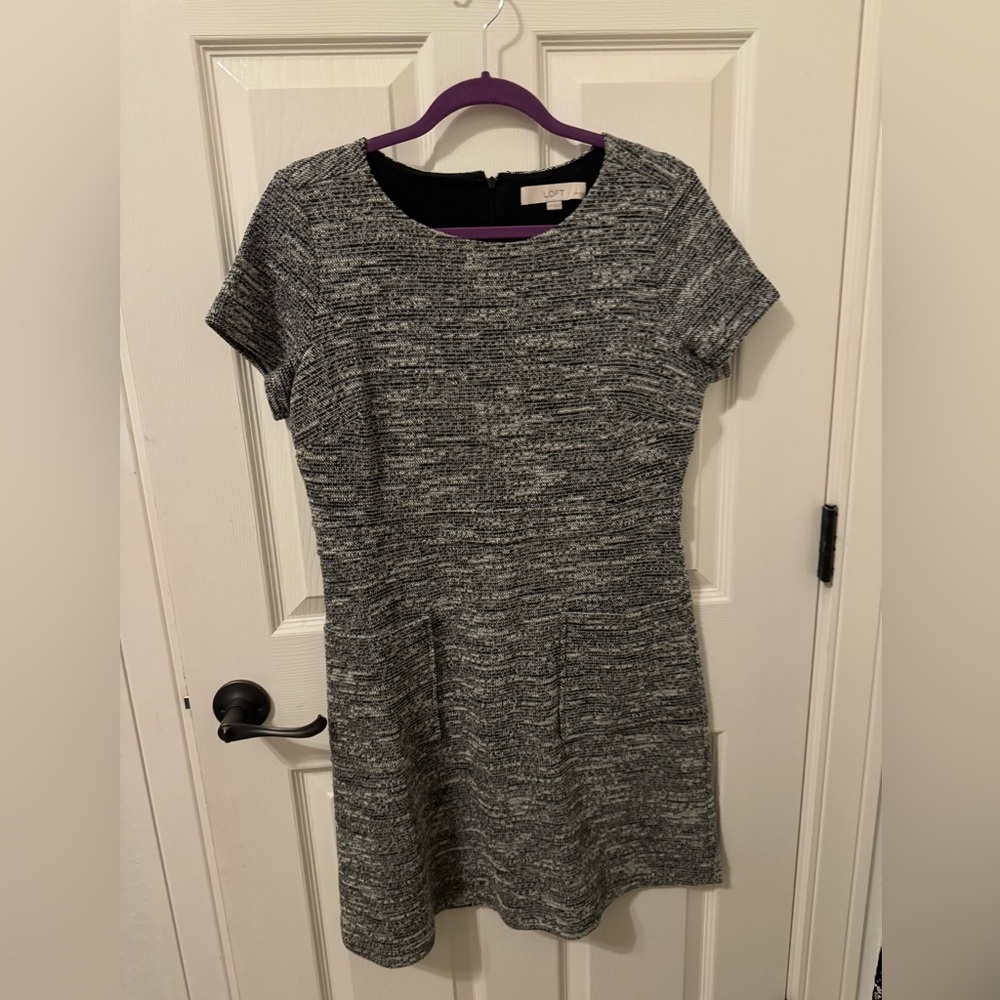 Short sleeve tweed dress